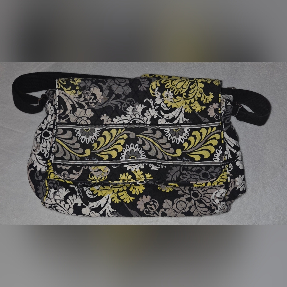 Vera Bradley Black & Yellow Floral Pattern Crossbody
